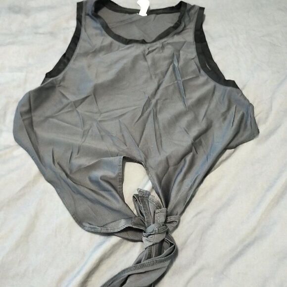 Fabletics mesh front tie open back crop top - Picture 1 of 3